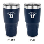 FlipFlop 30 oz Stainless Steel Tumbler - Navy - Double Sided (Personalized)