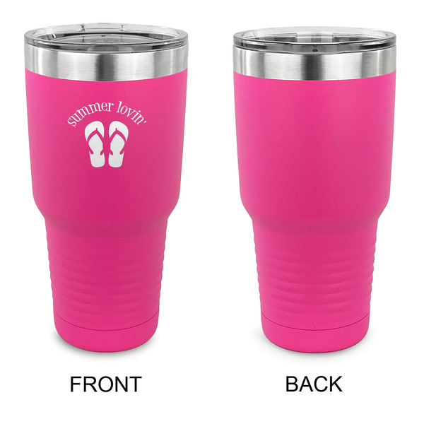 FlipFlop 30 oz Stainless Steel Ringneck Tumblers - Pink - Single Sided - APPROVAL