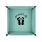 FlipFlop 6" x 6" Teal Leatherette Snap Up Tray - FOLDED UP