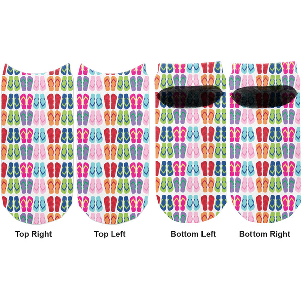 FlipFlop Adult Ankle Socks - Double Pair - Front and Back - Apvl