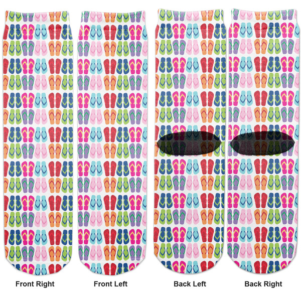 FlipFlop Adult Crew Socks - Double Pair - Front and Back - Apvl