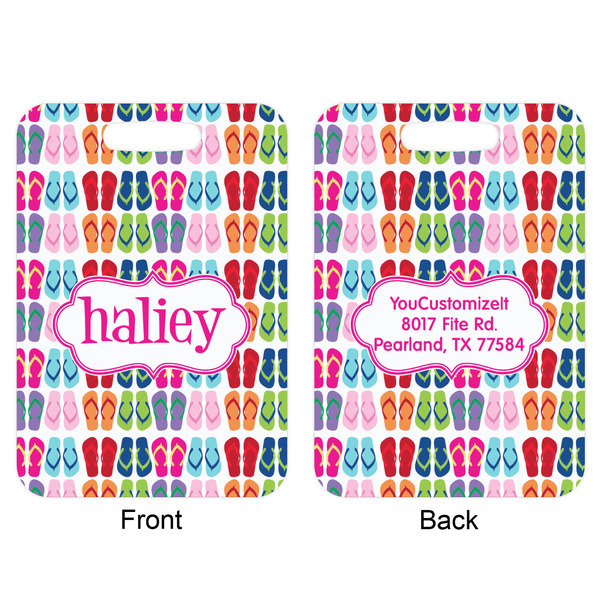 FlipFlop Aluminum Luggage Tag (Front + Back)