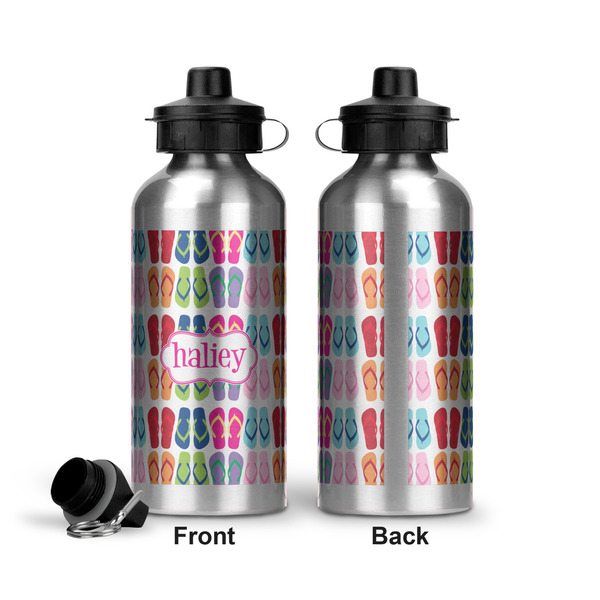FlipFlop Aluminum Water Bottle - Front and Back