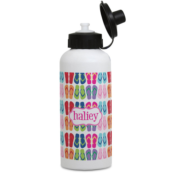 Custom FlipFlop Water Bottles - Aluminum - 20 oz - White (Personalized)