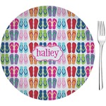 FlipFlop 8" Glass Appetizer / Dessert Plates - Single or Set (Personalized)