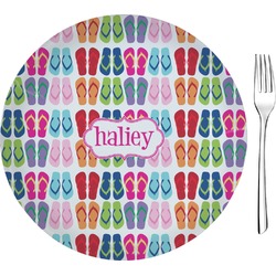 FlipFlop 8" Glass Appetizer / Dessert Plates - Single or Set (Personalized)