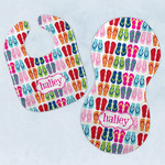 FlipFlop Baby Bib & Burp Set w/ Name or Text