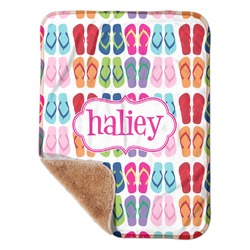 FlipFlop Sherpa Baby Blanket - 30" x 40" w/ Name or Text