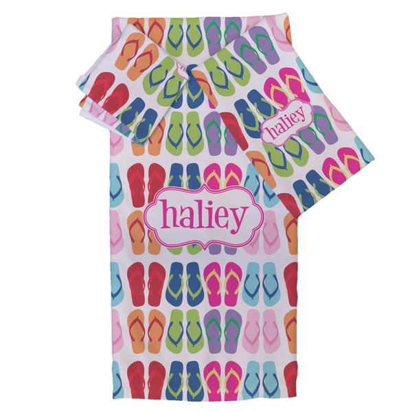 Custom FlipFlop Bath Towel Set - 3 Pcs (Personalized)
