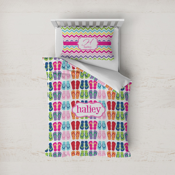 Custom FlipFlop Duvet Cover Set - Twin (Personalized)
