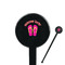 FlipFlop Black Plastic 7" Stir Stick - Round - Closeup