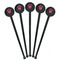 FlipFlop Black Plastic 7" Stir Stick - Round - Fan View