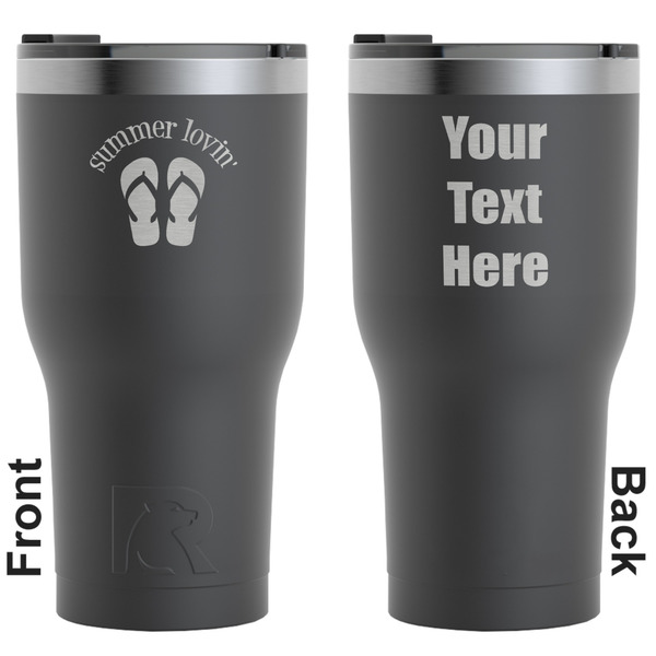 Custom FlipFlop RTIC Tumbler - Black - Engraved Front & Back (Personalized)