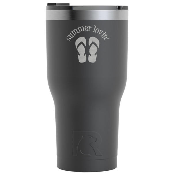 Custom FlipFlop RTIC Tumbler - Black - Engraved Front (Personalized)