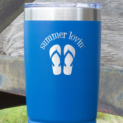 FlipFlop 20 oz Stainless Steel Tumbler - Royal Blue - Single Sided (Personalized)