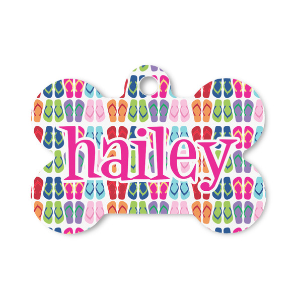 Custom FlipFlop Bone Shaped Dog ID Tag - Small (Personalized)