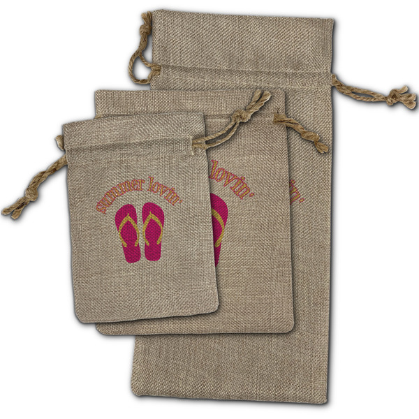 FlipFlop Burlap Gift Bags - (PARENT MAIN) All Three