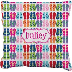 FlipFlop Faux-Linen Throw Pillow 16" (Personalized)