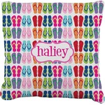 FlipFlop Faux-Linen Throw Pillow 18" (Personalized)
