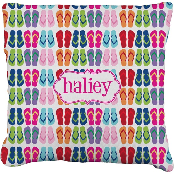 Custom FlipFlop Faux-Linen Throw Pillow 26" (Personalized)