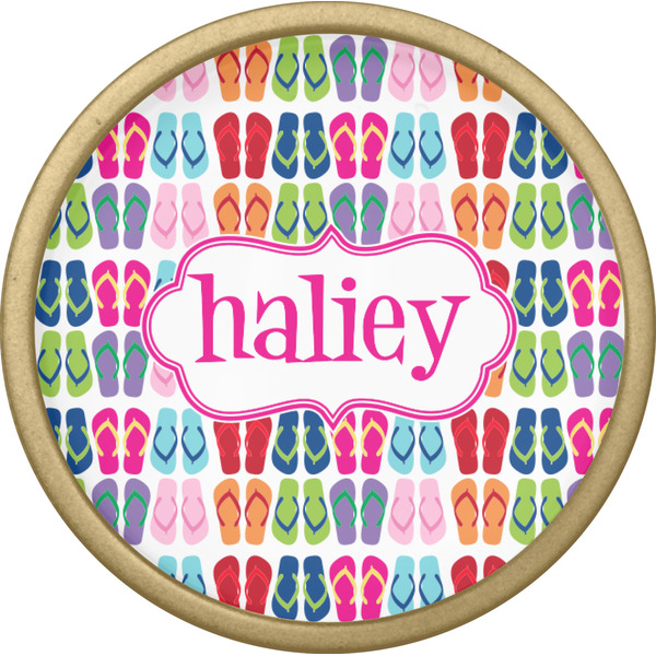 FlipFlop Cabinet Knob - Gold - Front