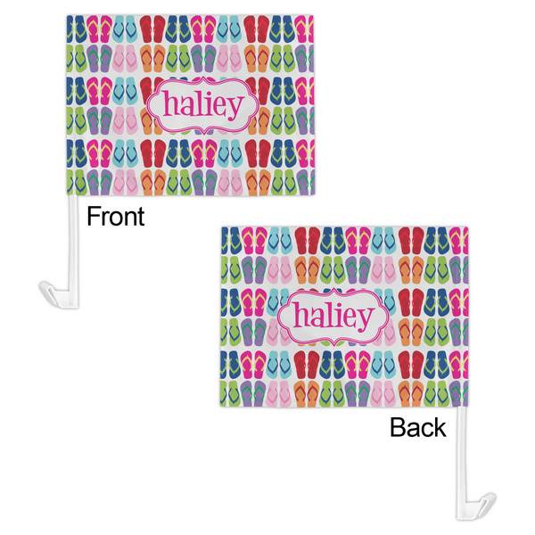 FlipFlop Car Flag - 11" x 8" - Front & Back View