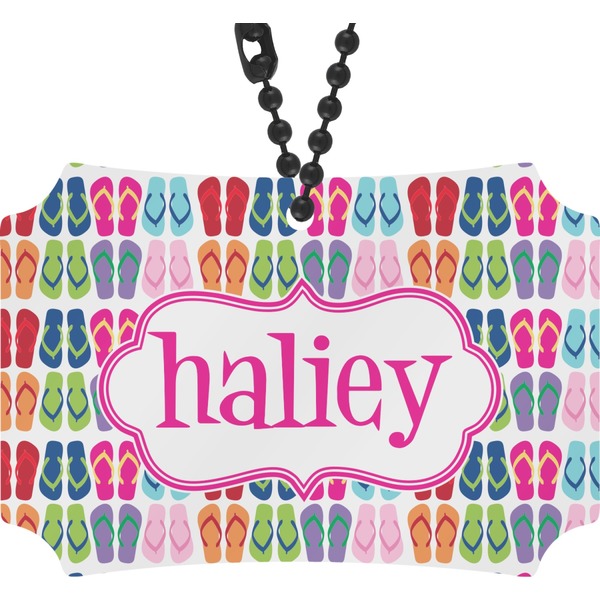 Custom FlipFlop Rear View Mirror Ornament (Personalized)