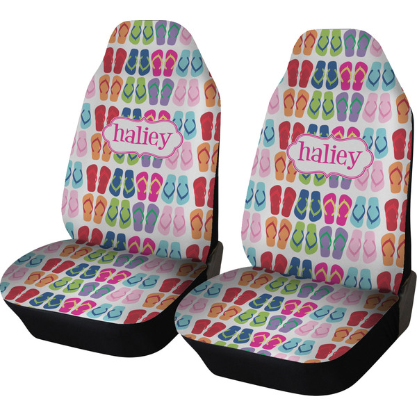 Custom FlipFlop Car Seat Covers (Set of Two) (Personalized)