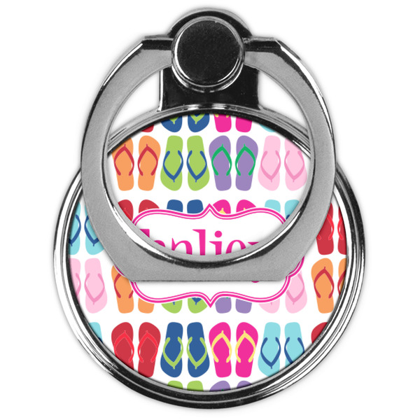 FlipFlop Cell Phone Ring Stand & Holder - Front (Collapsed)