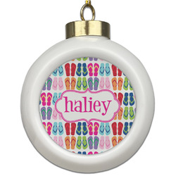 FlipFlop Ceramic Ball Ornament (Personalized)