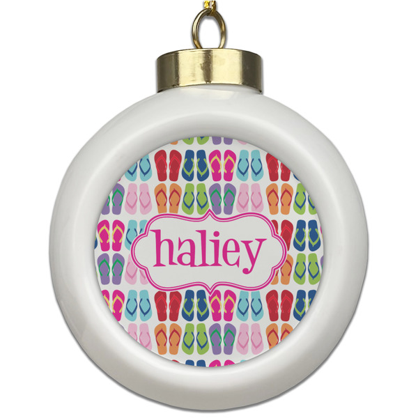 Custom FlipFlop Ceramic Ball Ornament (Personalized)