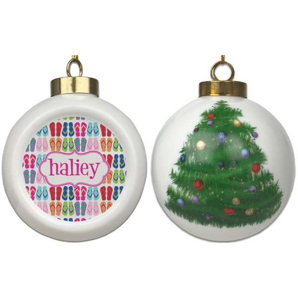 FlipFlop Ceramic Christmas Ornament - X-Mas Tree (APPROVAL)