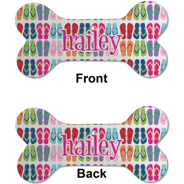 FlipFlop Ceramic Flat Ornament - Bone Front & Back (APPROVAL)