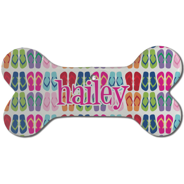 FlipFlop Ceramic Flat Ornament - Bone Front