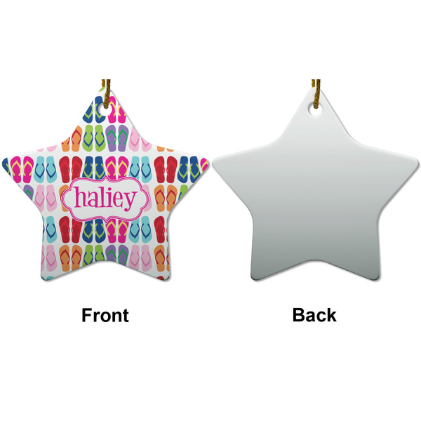 FlipFlop Ceramic Flat Ornament - Star Front & Back (APPROVAL)