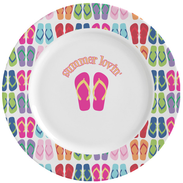 Custom FlipFlop Ceramic Dinner Plates (Set of 4) (Personalized)
