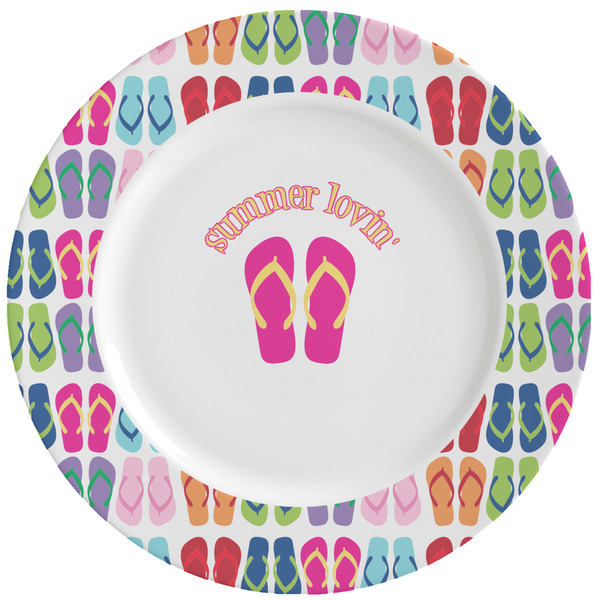 Custom FlipFlop Ceramic Dinner Plates (Set of 4) (Personalized)
