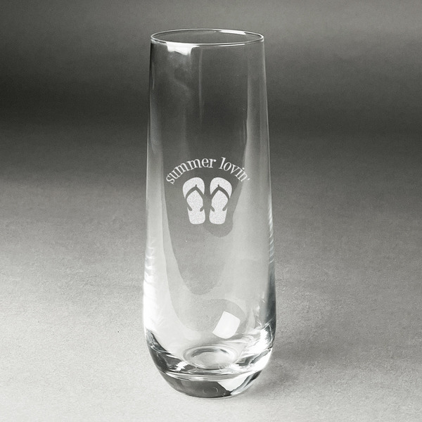 Custom FlipFlop Champagne Flute - Stemless Engraved (Personalized)