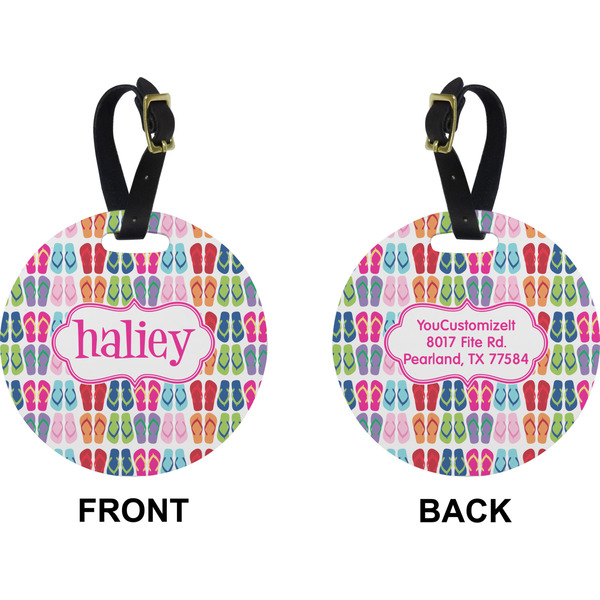 FlipFlop Circle Luggage Tag (Front + Back)