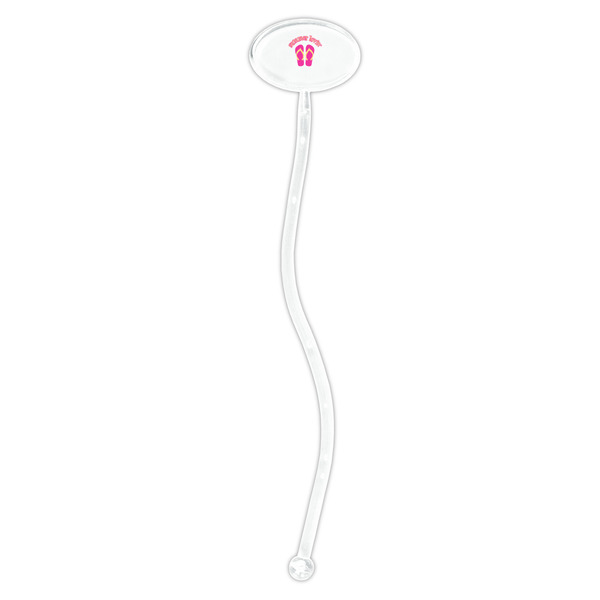FlipFlop Clear Plastic 7" Stir Stick - Oval - Single Stick