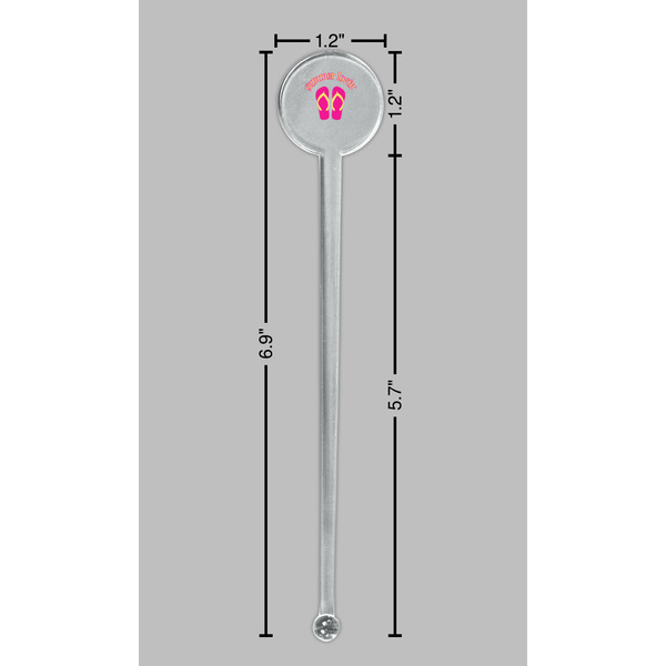 FlipFlop Clear Plastic 7" Stir Stick - Round - Dimensions