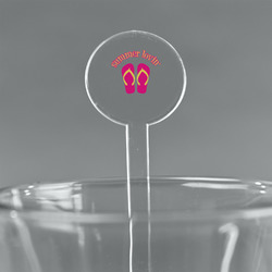 FlipFlop 7" Round Plastic Stir Sticks - Clear (Personalized)