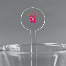 FlipFlop 5.5" Round Plastic Stir Sticks - Clear (Personalized)