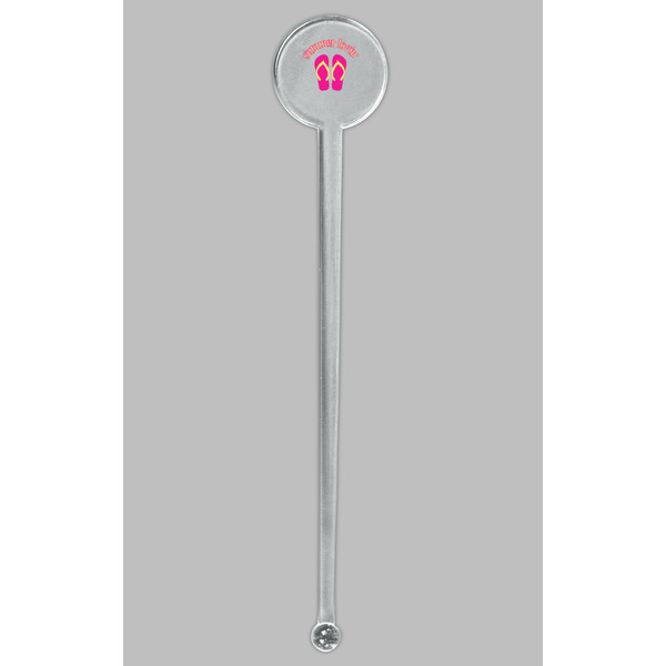 FlipFlop Clear Plastic 7" Stir Stick - Round - Single Stick