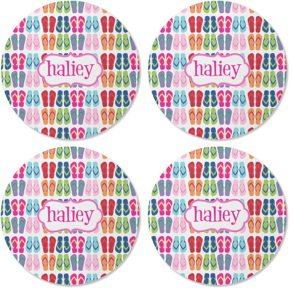 FlipFlop Coaster Round Rubber Back - Apvl