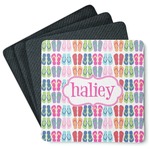 FlipFlop Square Rubber Backed Coasters - Set of 4 (Personalized)