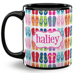 FlipFlop 11 Oz Coffee Mug - Black (Personalized)
