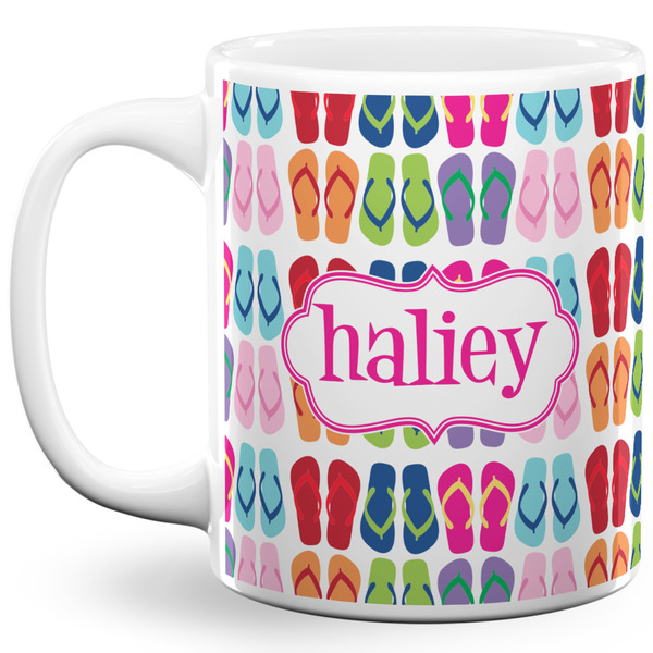 Custom FlipFlop 11 Oz Coffee Mug - White (Personalized)