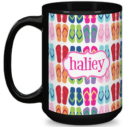FlipFlop 15 Oz Coffee Mug - Black (Personalized)