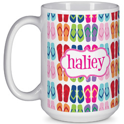 FlipFlop 15 Oz Coffee Mug - White (Personalized)